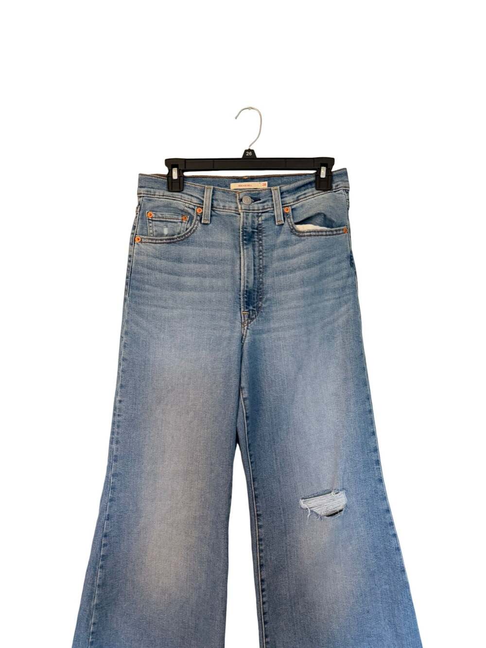 Levi's Ribcage Bell High-Rise Flare Leg Distressed Jeans - Picture 2 of 6
